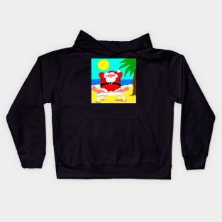 Santa On Holiday Kids Hoodie